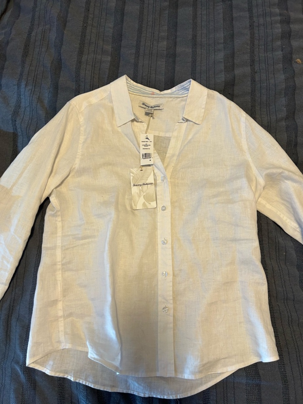 Tommy Bahama White Linen Button-Up Shirt